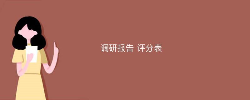 调研报告 评分表