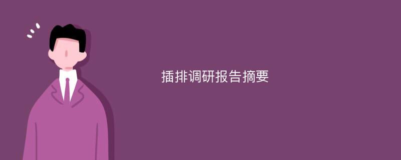 插排调研报告摘要