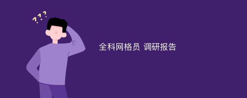 全科网格员 调研报告