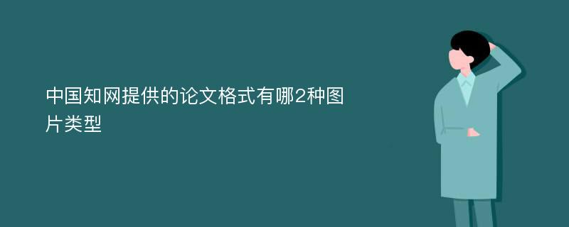 中国知网提供的论文格式有哪2种图片类型