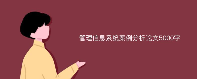 管理信息系统案例分析论文5000字